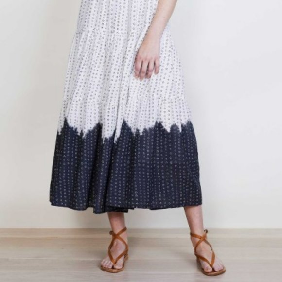 Apiece Apart Aborsano Dress in Dipped Shibori - Dip Tie Dye Boho Smocked - Picture 5 of 16